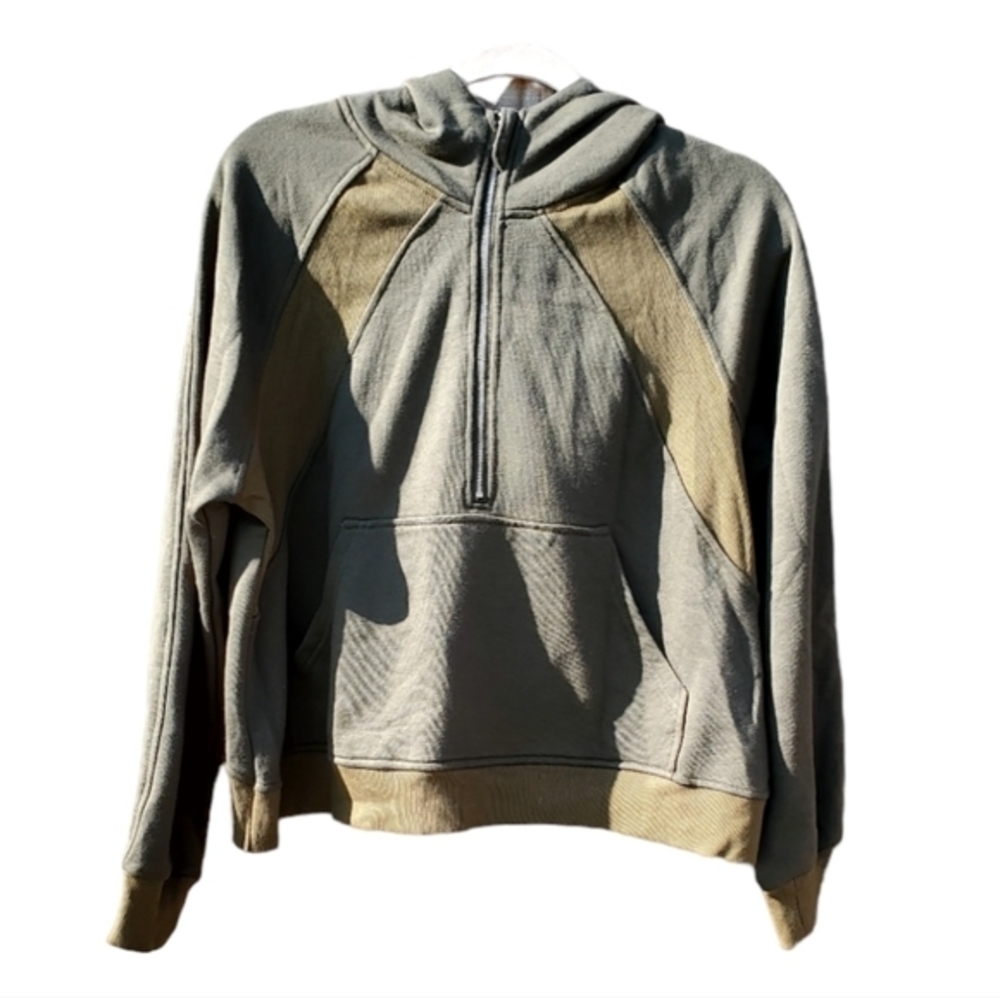 New Green Pullover Hoodie‎ Zipup Pockets Large NWOT